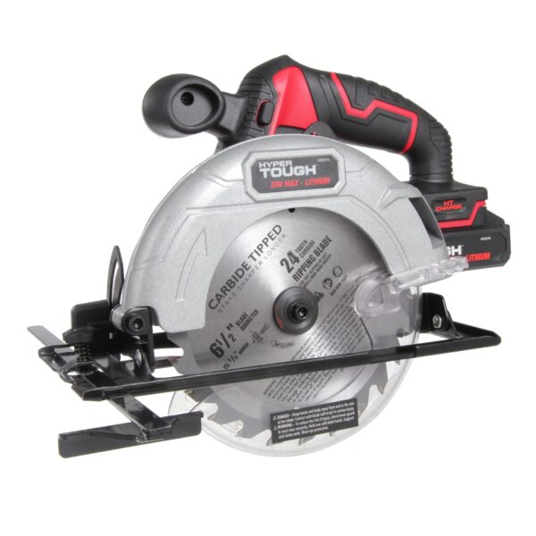 Sierra circular Hyper Tough 20V de iones de litio de 6-1 / 2 pulgadas, inalámbrica