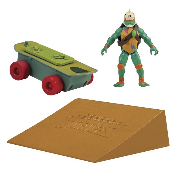 Tortuga Ninja Skateboard Vehicle con la figura de Miguel Ángel