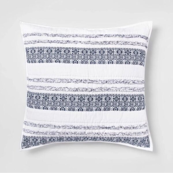Paquete de 2 fundas de almohada con rayas de chenilla blanca - Opalhouse
