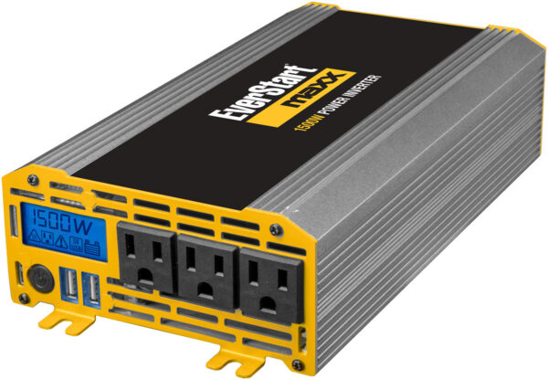 Inversor de corriente automotriz Everstart MAXX de 1500 vatios con alimentación USB y pantalla digital