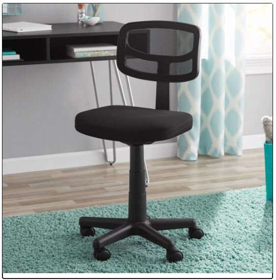 Silla operativa de malla color Negro Marca Mainstays
