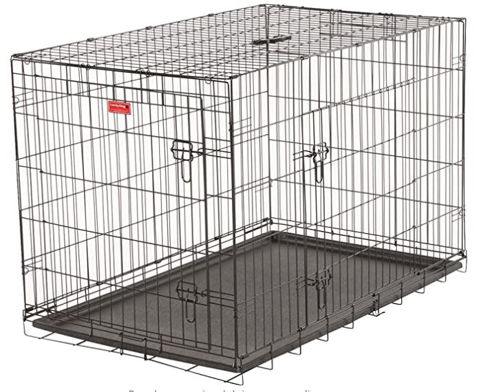 Jaula para Mascotas de 2 puertas para Perro Grande, color Negro Marca LuckyDog - Imagen 3