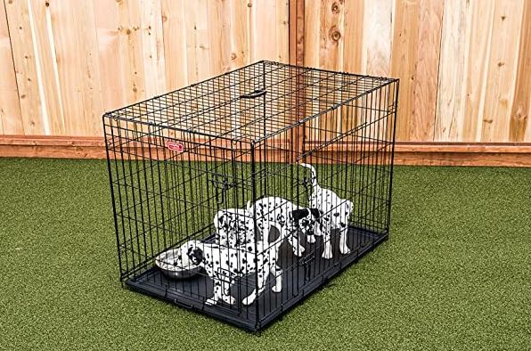 Jaula para Mascotas de 2 puertas para Perro Grande, color Negro Marca LuckyDog