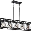 Lámpara de araña Con 5 Luces De Acabado Negro Con cristal - Marca ALL LIGHT