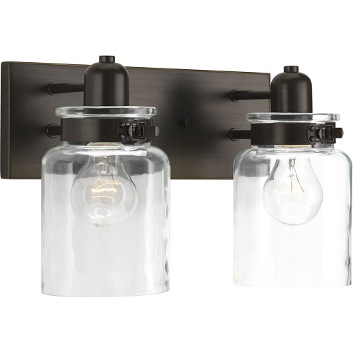 2 Luces de Baño Acabado En Bronce Antiguo - Marca Progress Lightning - Imagen 2