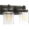 2 Luces de Baño Acabado En Bronce Antiguo - Marca Progress Lightning