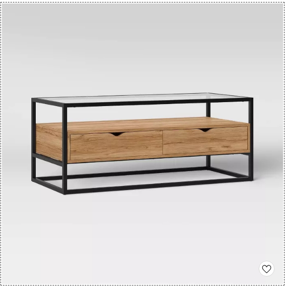 Mesa de Centro ADA de Madera con Tapa de Cristal
