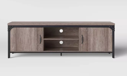 Mueble de Television de Madera industrial con almacenamiento Marca Threshold - Imagen 2