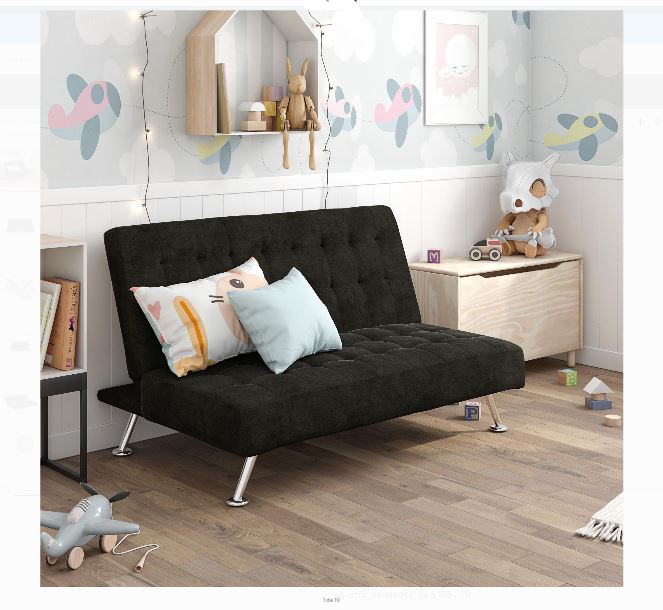 Futon Sofa pequeño Color Negro