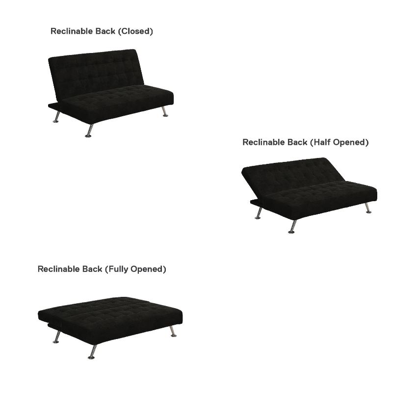 Futon Sofa pequeño Color Negro - Imagen 3