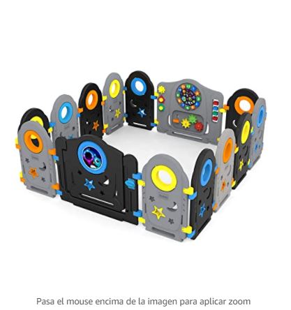 Area de Juegos para bebe color Gris y Negro distintas actividades