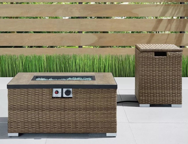 Mesa de fuego para patio de 32 x 20 pulgadas - Marca Sego Lily - Imagen 2