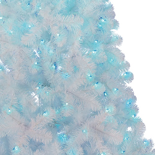 Árbol De Navidad Blanco Con Luces Azules de 6.5ft - Marca Holiday Time - Imagen 3