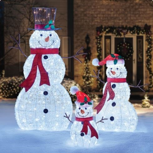 3 Piezas de Muñecos De Nieve LED – Marca Members Mark
