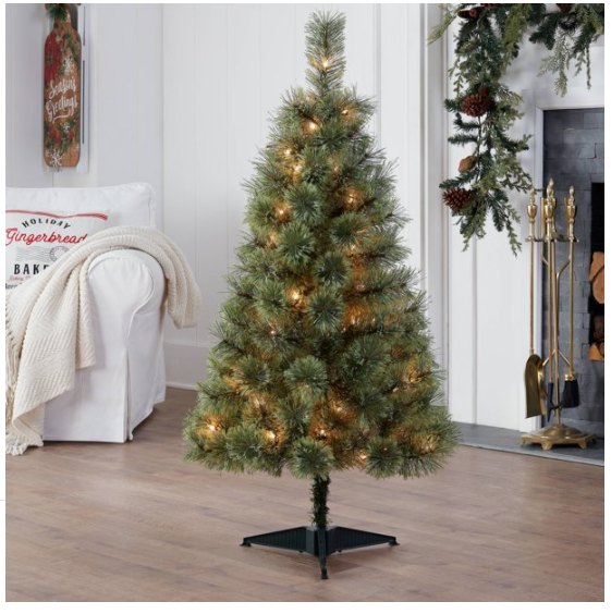 Árbol de Navidad pre-iluminado de 4ft color verde