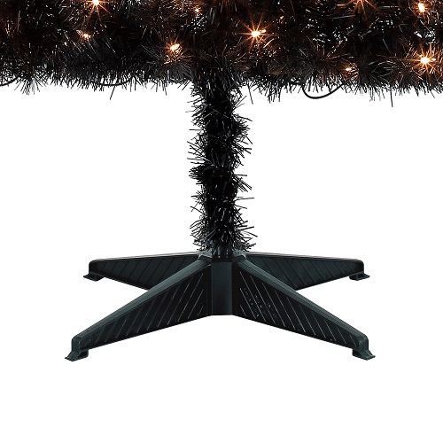 Árbol de navidad Negro De 6.5 pies con Luces Blancas - Marca Holiday Time - Imagen 4