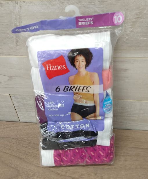 4 pantis talla 10 corte briefs Marca Hanes