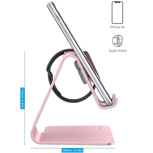 Soporte de escritorio universal 2 en 1 para iPhone y reloj Apple Watch Series - Marca Omoton - Imagen 3