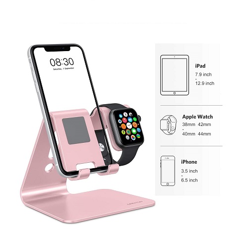 Soporte de escritorio universal 2 en 1 para iPhone y reloj Apple Watch Series - Marca Omoton - Imagen 2