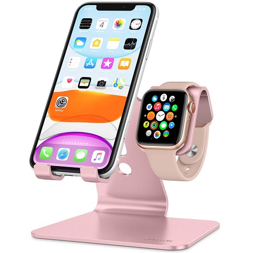 Soporte de escritorio universal 2 en 1 para iPhone y reloj Apple Watch Series - Marca Omoton