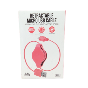Cable retráctil USB de color rojo