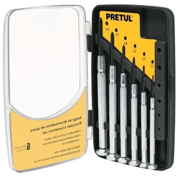 Destornilladores metálicos de precisión 6 piezas Marca Pretul