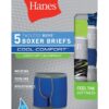 Paquete De 5 Calzoncillos Bóxer cómodos y sin etiquetas - Marca Hanes