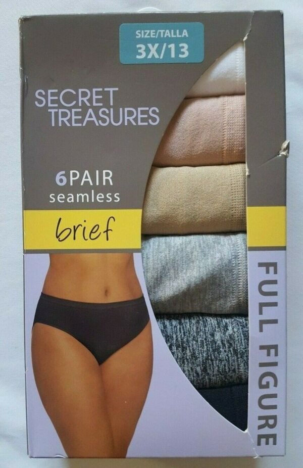 Paquete de 5 panties para dama talla 3X/13 marca Secret Treasures
