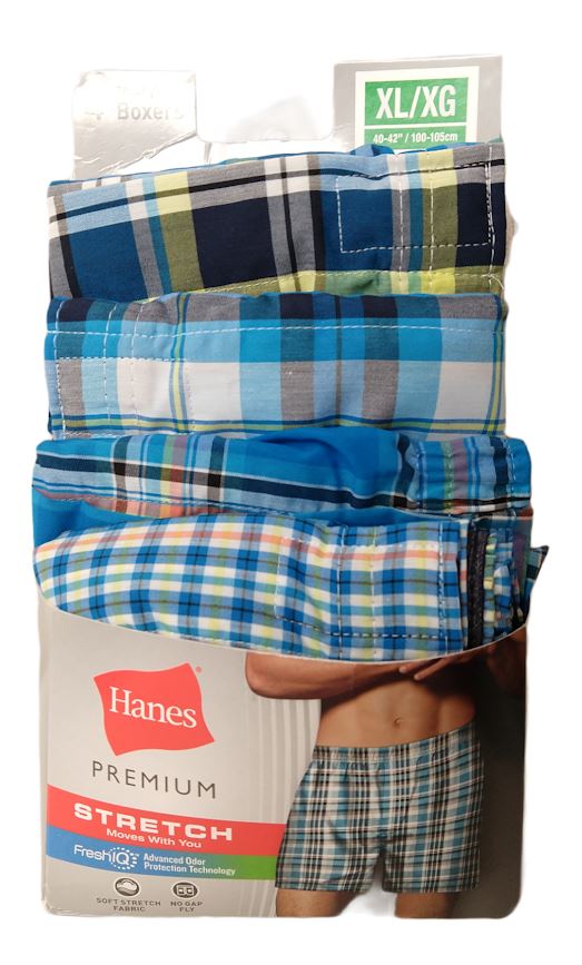 Bóxer de tejido elástico Talla XL para caballero Marca Hanes