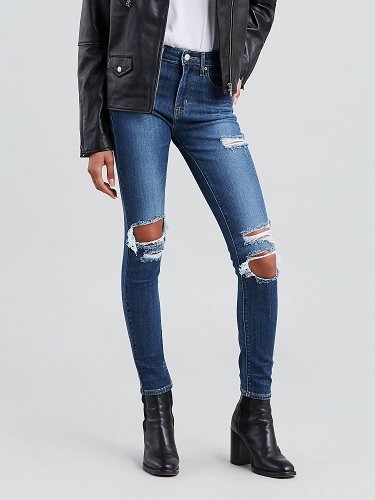 Jeans ajustados de tiro alto para dama talla 25 x 30 marca Levi's - Imagen 3