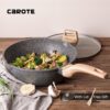 Sarten profundo con tapa Wok para freír de 24 cm marca Carote
