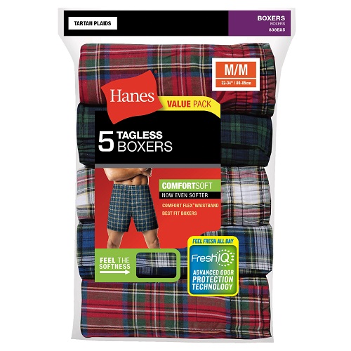 Paquete de 5 boxers para caballero talla XL (40-42) marca Hanes - Imagen 2