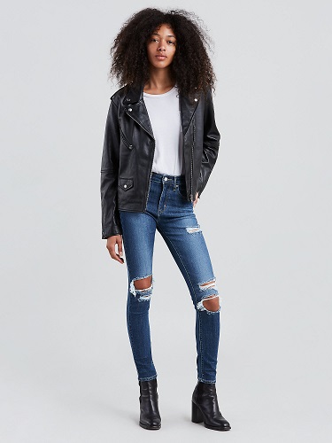 Jeans ajustados de tiro alto para dama talla 25 x 30 marca Levi's