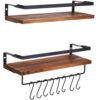 Juego de 2 estantes flotantes para montaje en la pared de madera rustica marca Micup
