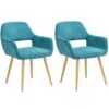 Par de sillones tapizados de tela verde claro marca CROMWELL