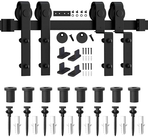 Kit para puertas dobles de granero de un solo riel 11ft - Marca Winsoon