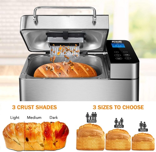 Maquina de pan de acero inoxidable con capacidad de 2lb marca KBS - Imagen 3
