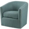 Silla decorativa giratoria color azul marca FURNITURE