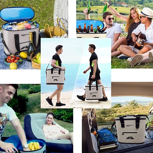 Bolsa de refrigeración con aislamiento de cara suave de 36 latas marca Keenstone - Imagen 3