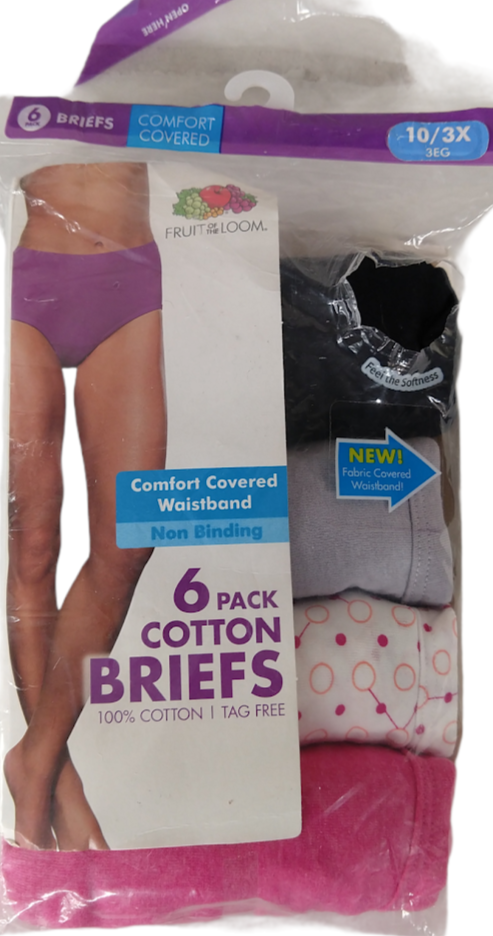 Paquete de 4 calzones cortos de algodón para mujer talla 3X marca Fruit of the Loom