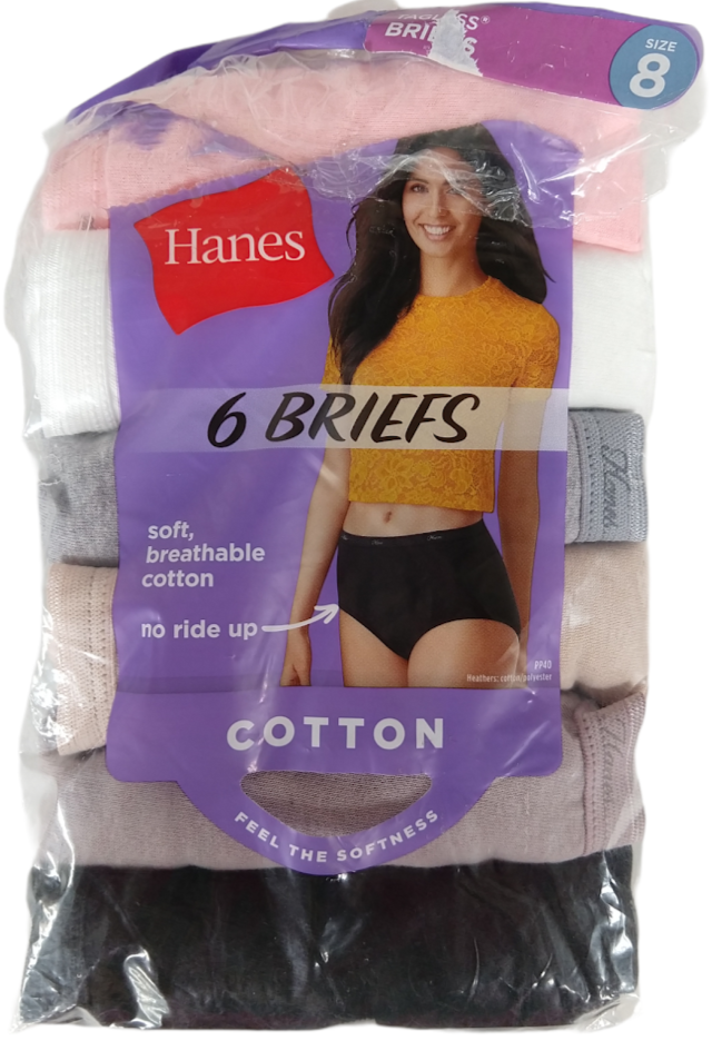 6 Calzones corte Brief Talla 8 Marca Hanes - Imagen 3