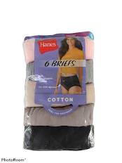 Conjunto de 5 pantis de algodón para mujer talla 9 marca Hanes - Imagen 2