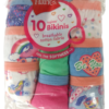 Paquete de 9 calzones tipo bikini para niña talla 14 marca Hanes