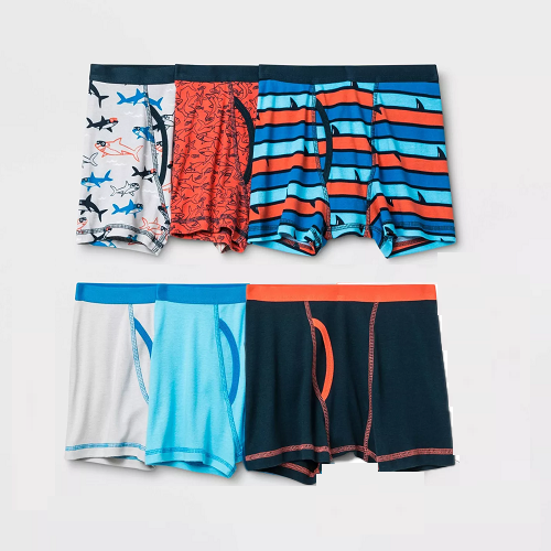 Paquete de 6 calzones tipo boxer para niño talla L (12/14) marca Cat & Jack
