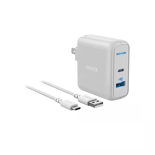 Cargador de pared con cable USB-C a USB-A marca Anker