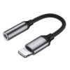 2 adapatadores de lightning a 3.5mm de color gris