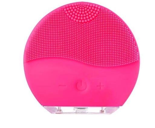 Cepillo exfoliante facial de silicona eléctrico color fucsia - Imagen 3