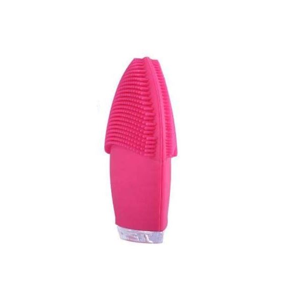 Cepillo exfoliante facial de silicona eléctrico color fucsia - Imagen 2