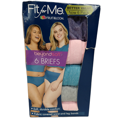 Paquete de 5 panties para dama talla 10 marca Fruit of the Loom
