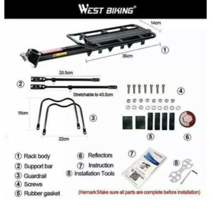 Raca para bicicleta West Biking - Imagen 3